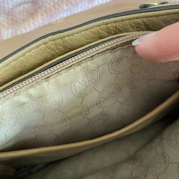 Michael Kors Bedford Double Gusset Large Crossbody Bag,  Soft Pink Tan & Gold - Picture 7 of 12